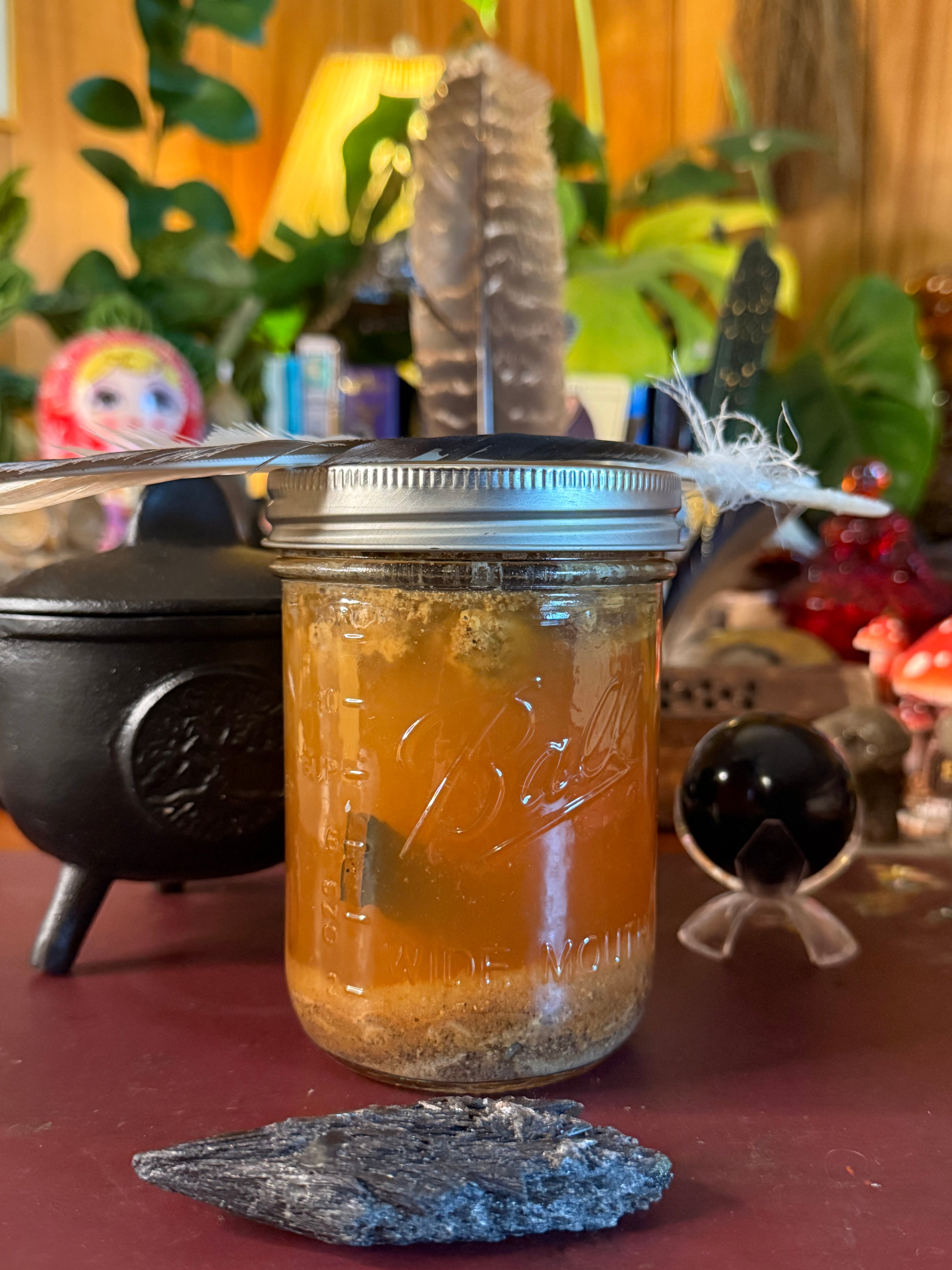 Spicy Btch War Water with chilli flakes, iron gall.